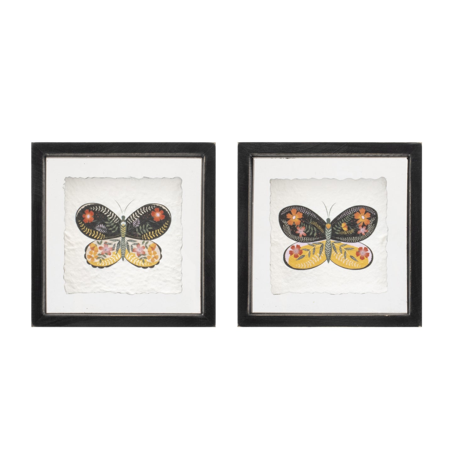 Framed Butterfly Block (Set of 2)