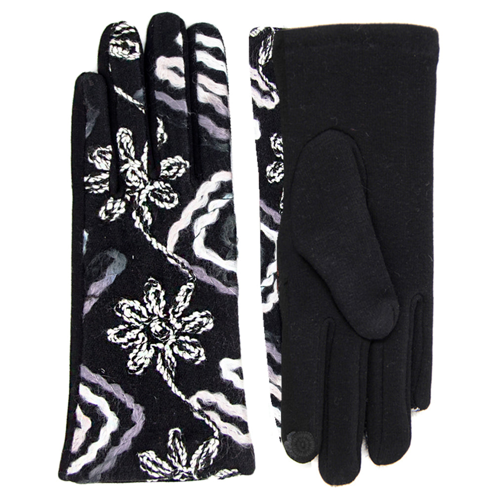 Embroidered Touch Screen Smart Gloves