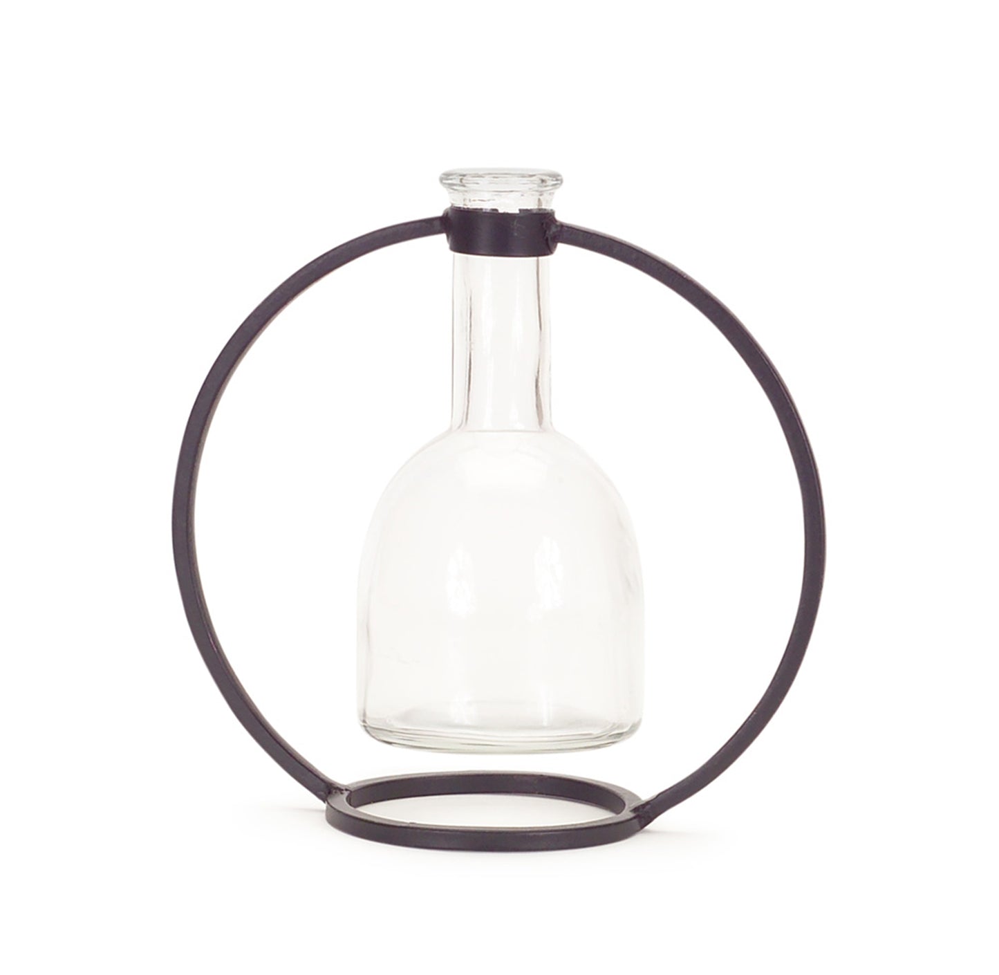 Hanging Vase in Circle Stand (Set of 4) 7.25"H