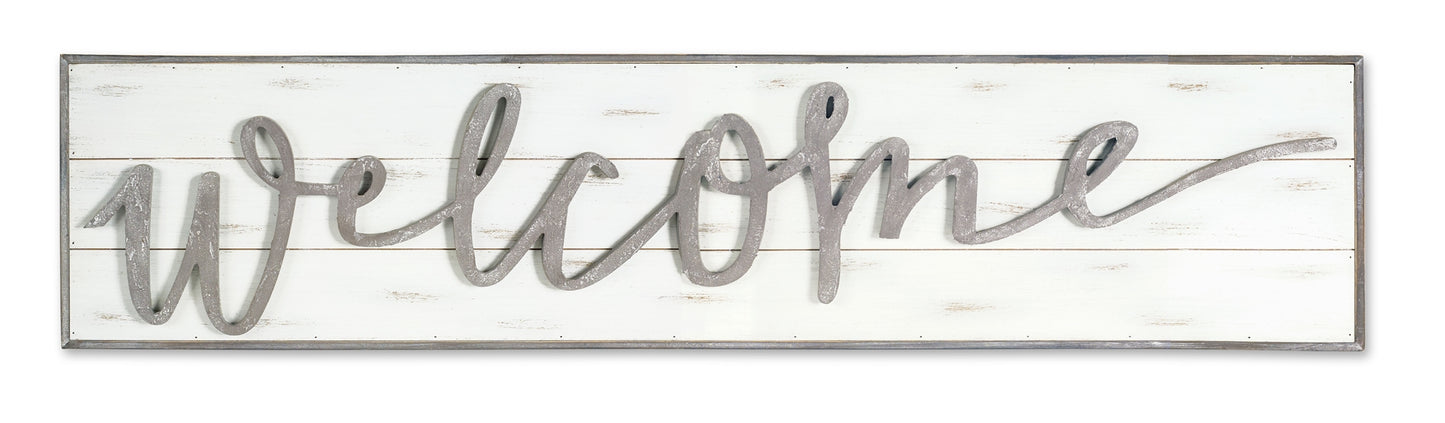 WELCOME Sign 48" x 11.25"H Wood/MDF