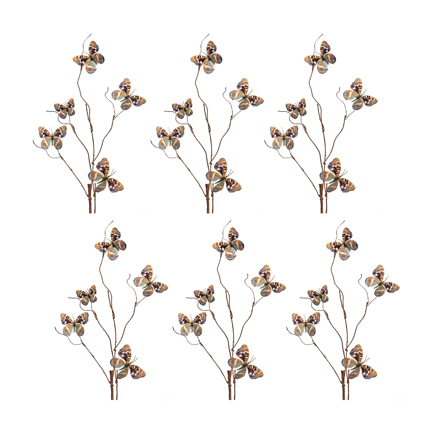 Butterfly Spray (Set of 6) 39"H Polyester