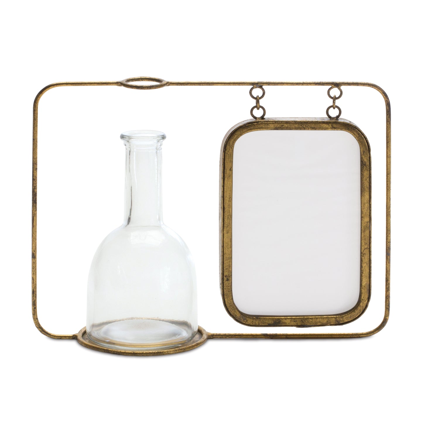 Frame with Vase 10"L x 8"H Iron/Glass