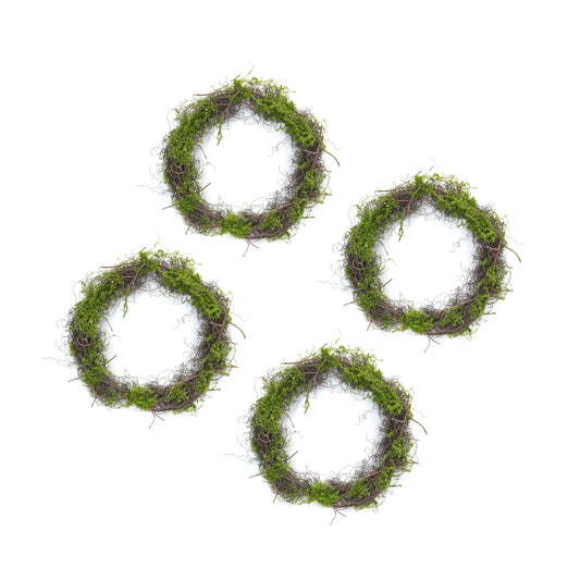 Moss Wreath (Set of 4) 17.5"D Plastic
