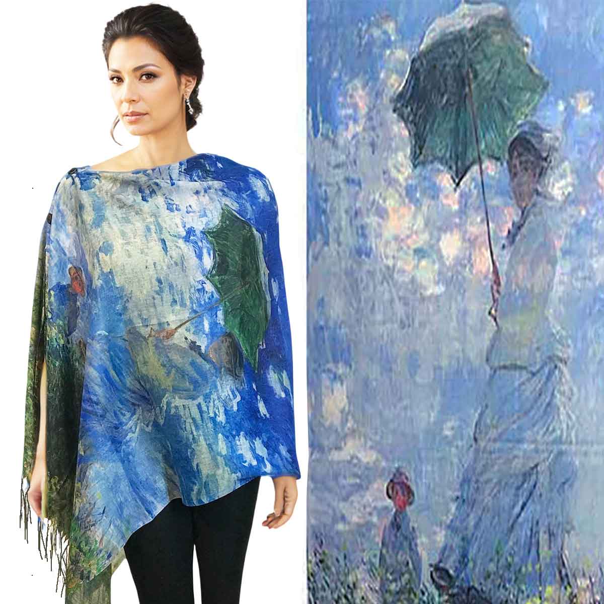 Art Design Cotton Touch Button Shawl