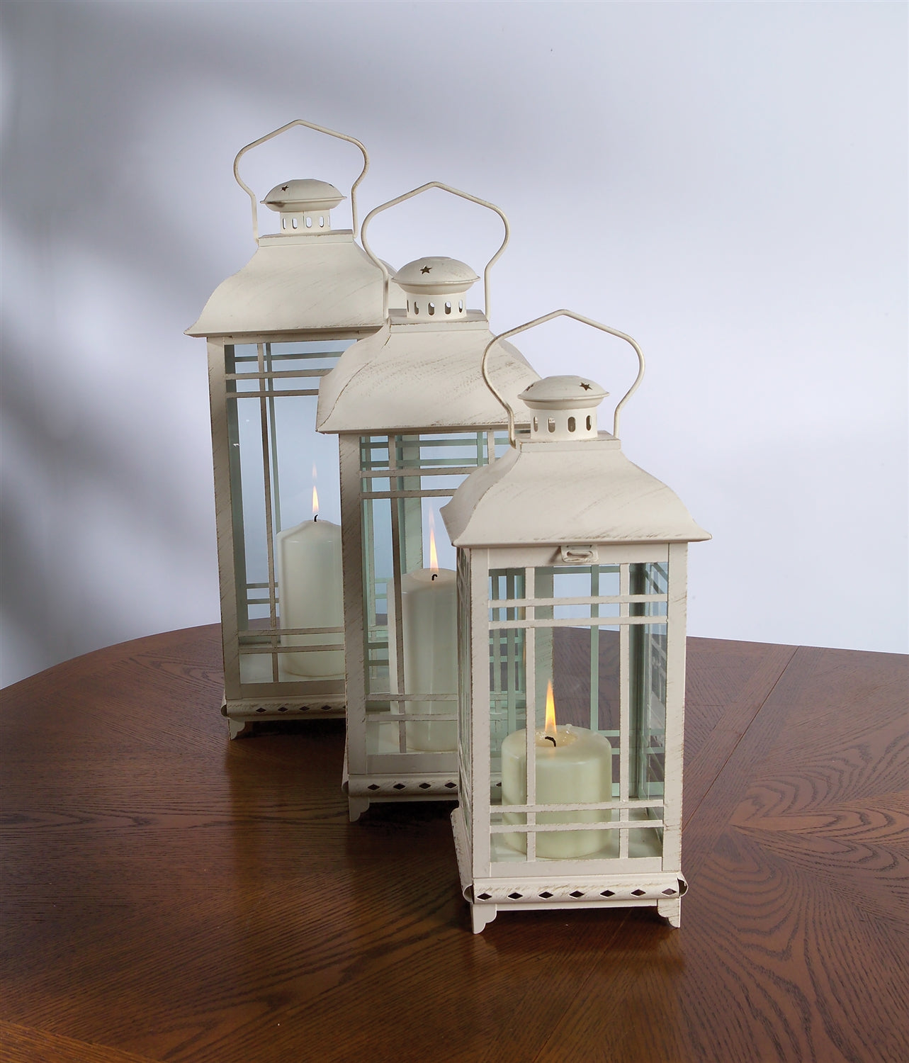 Lantern (Set of 3) 14"H, 17"H, 20"H Metal/Glass