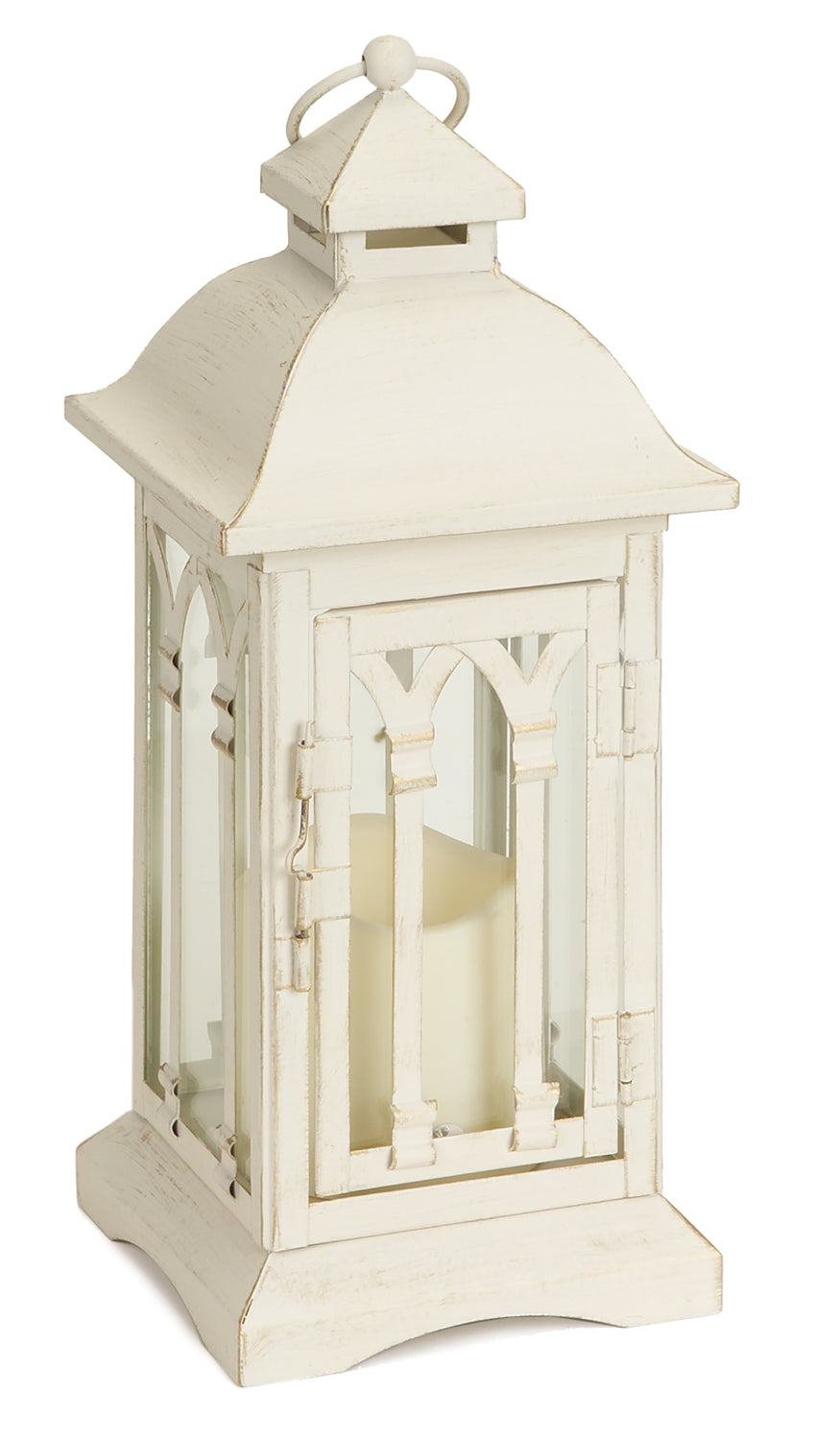 Lantern w/3"x3" LED Candle (Set of 2) 12.25"H Iron/Glass/Plastic - 2 AA Batteries Not Incld.