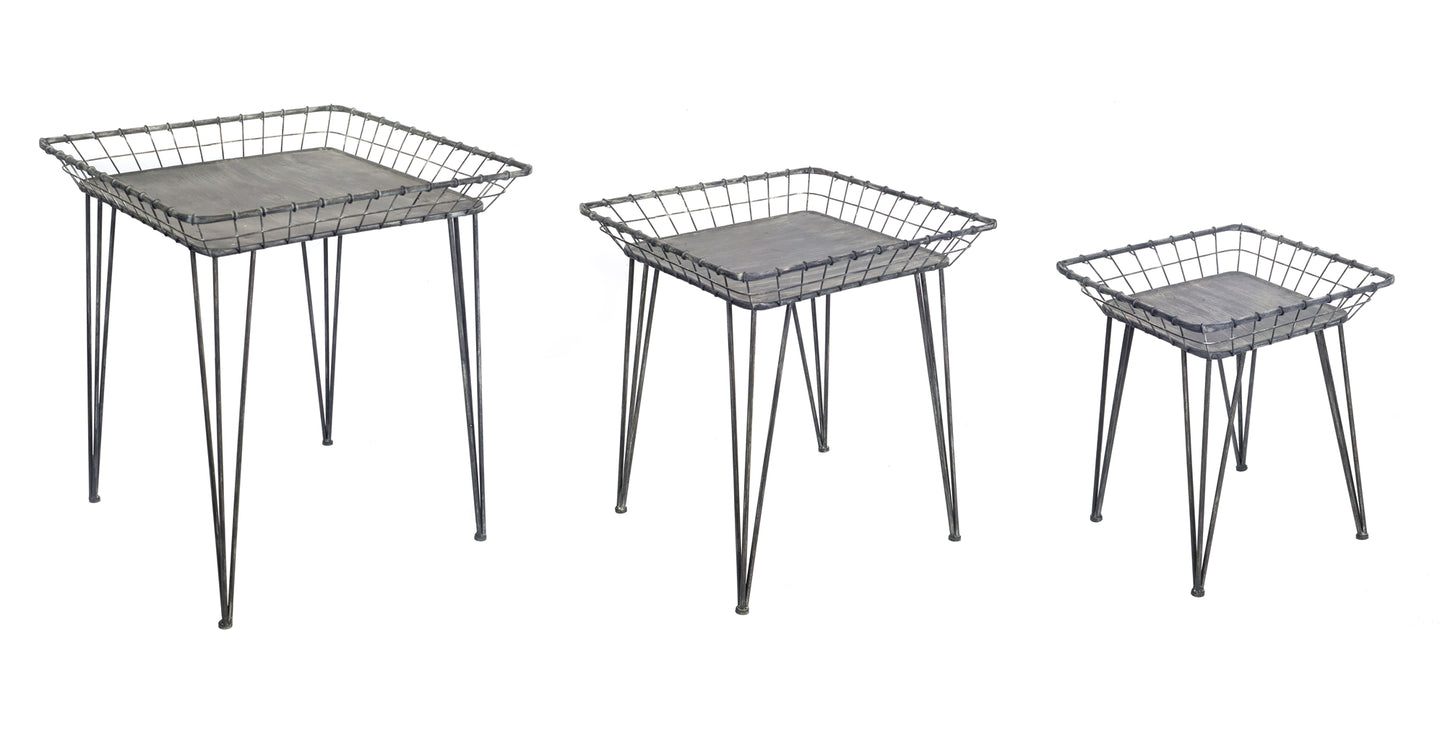 Metal Tray Table (Set of 3)