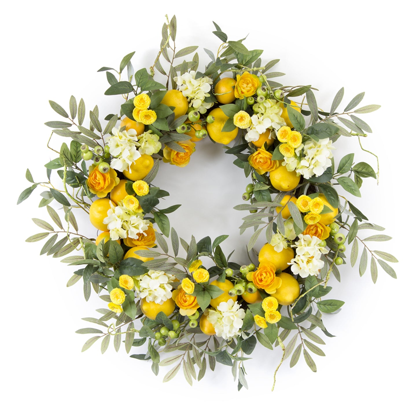Lemon/Floral Wreath 28"
