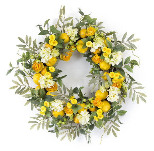 Lemon/Floral Wreath 28"