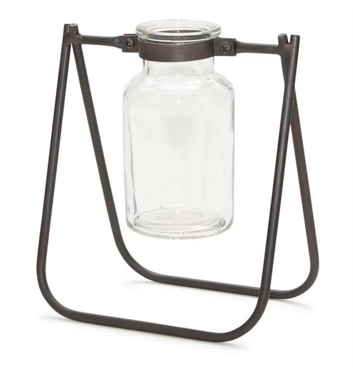 Jar with Stand (Set of 2) 6"L x 6.75"H Iron/Glass