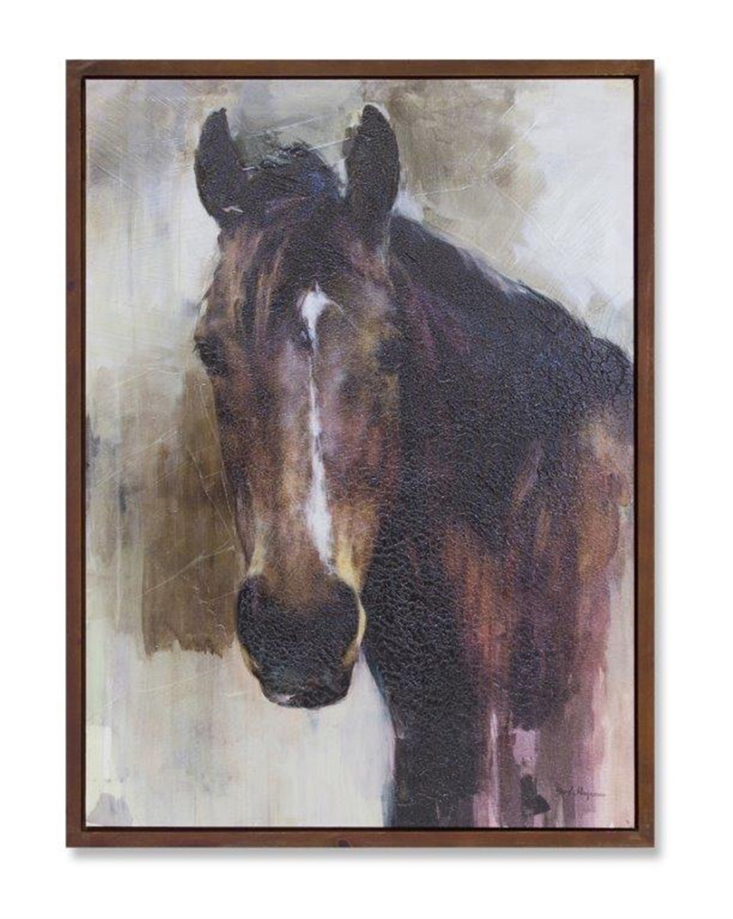Horse Canvas 23.75"L x 31.5"H Canvas/Wood