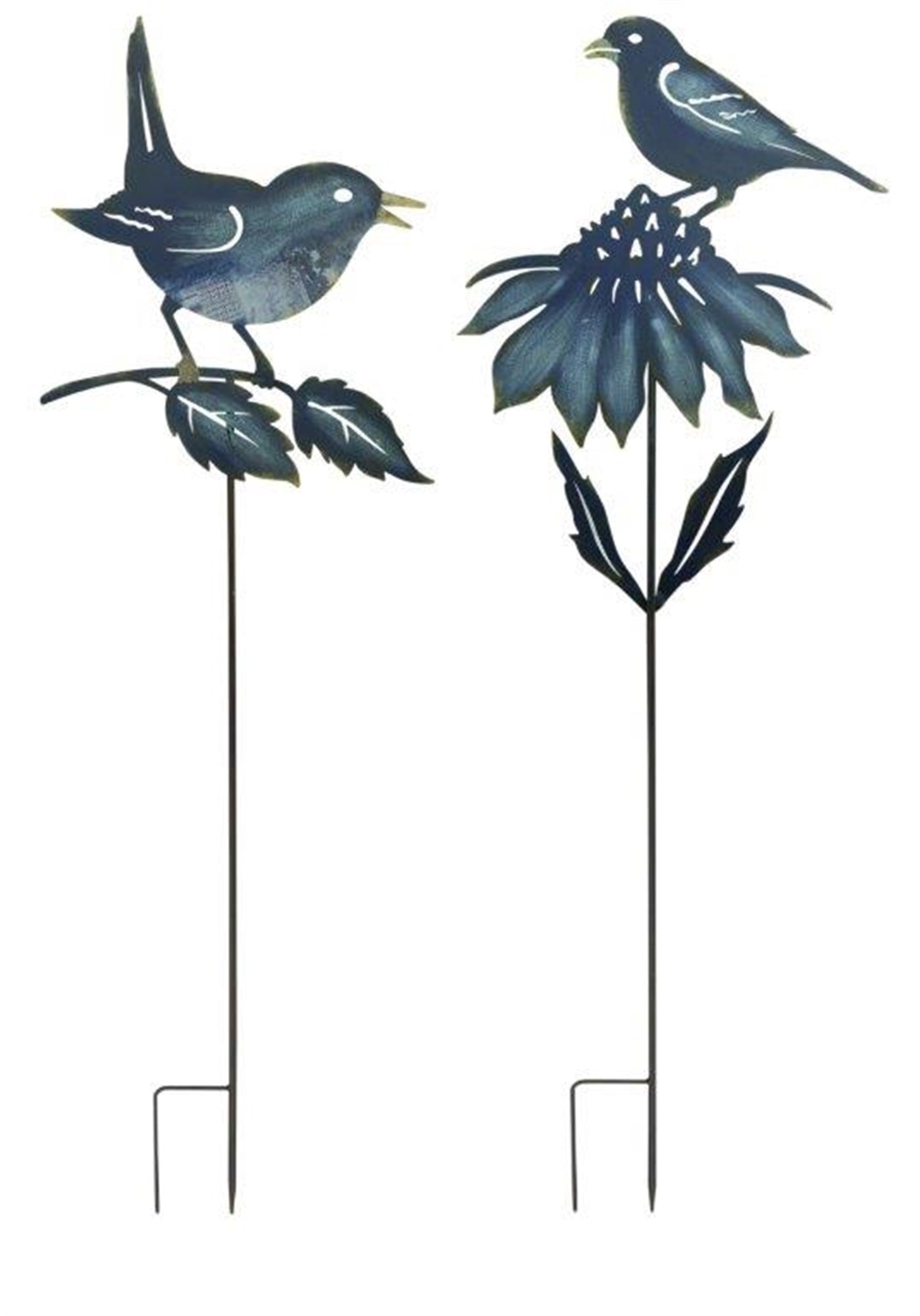 Bird Garden Stake (Set of 2) 45"H, 50"H Iron