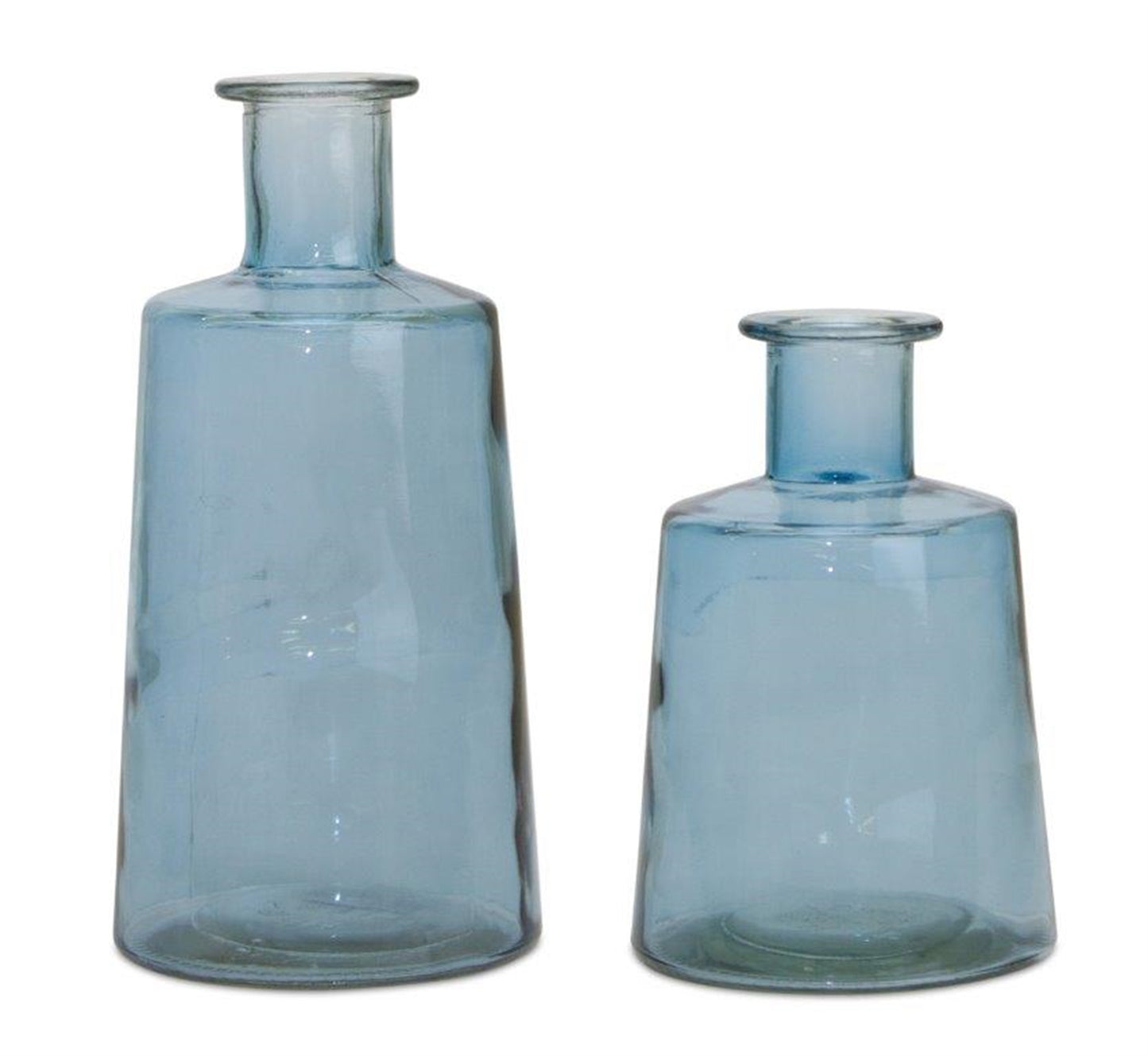 Bottle (Set of 2) 7"H, 9.5"H Glass