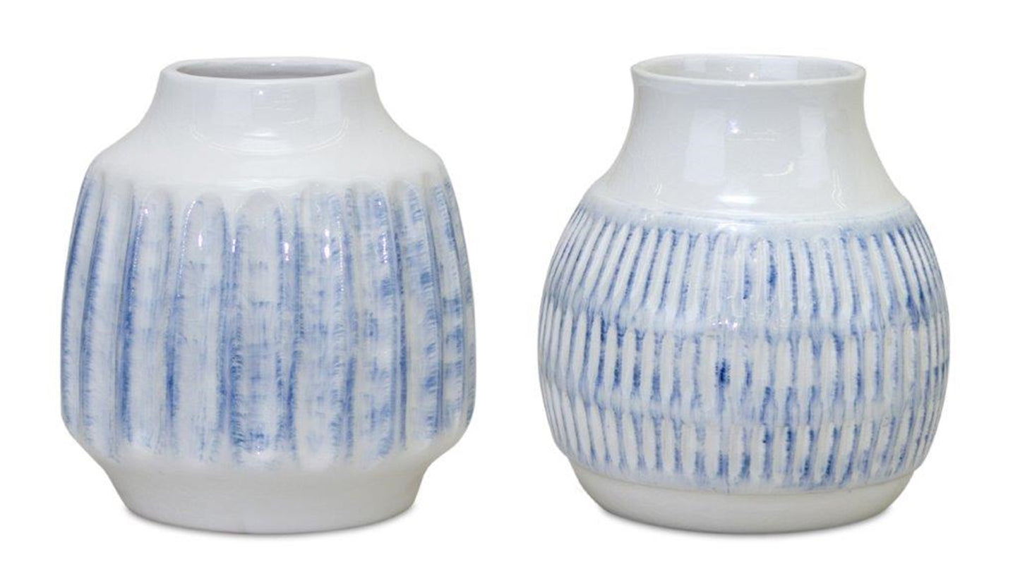 Vase (Set of 2) 6"D x 5.5"H Ceramic