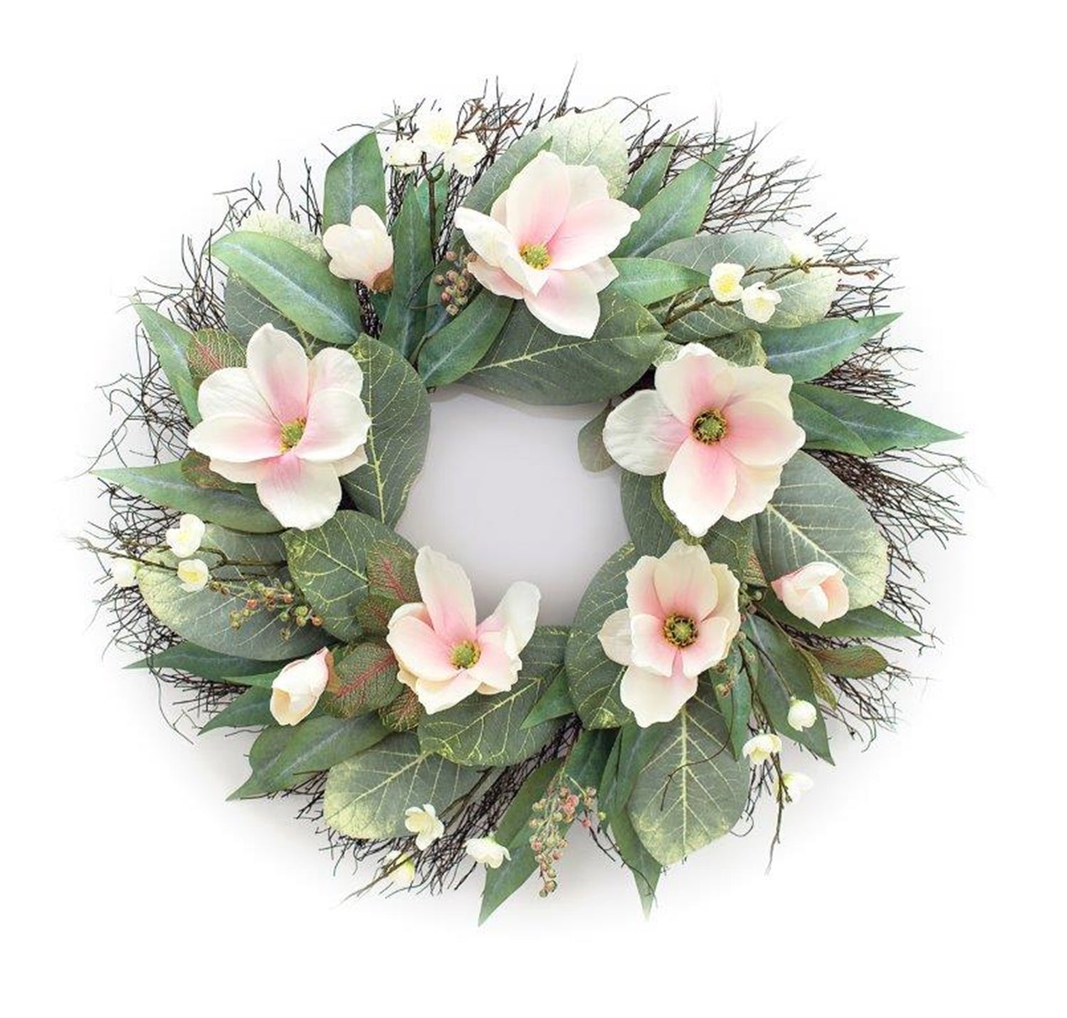 Magnolia Wreath 28"D Polyester/Twig