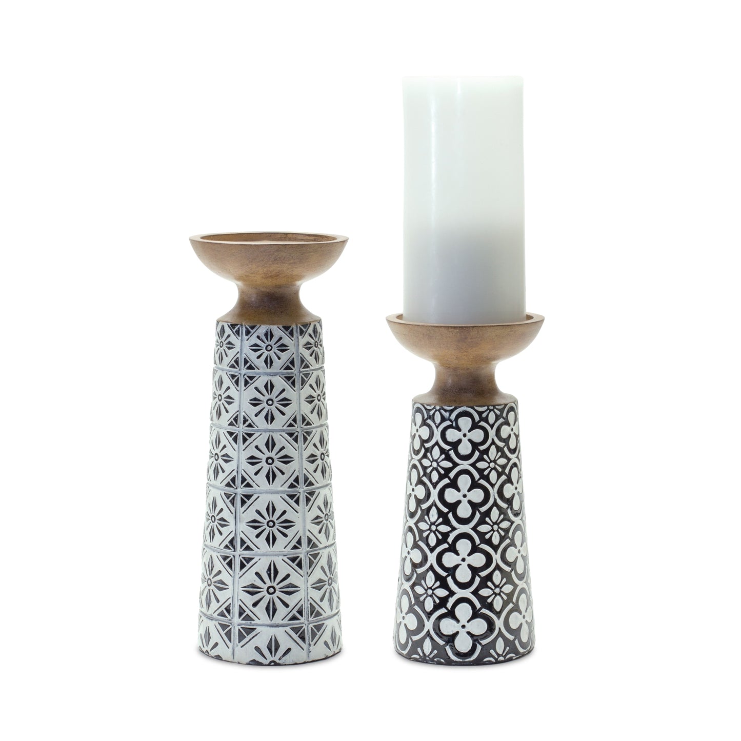 Candle Holder (Set of 2) 8.25"H, 10"H Resin