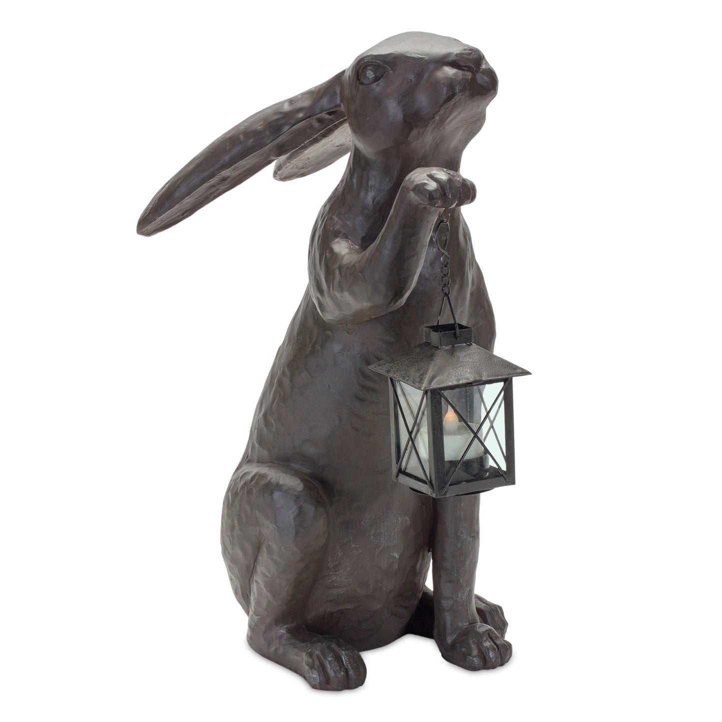 Rabbit w/Lantern 16"H Resin
