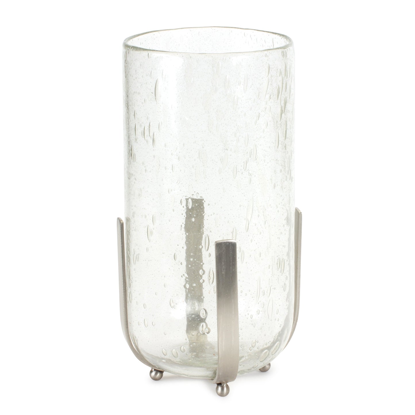 Candle Holder or Vase 6.25"D x 12.5"H Iron/Glass