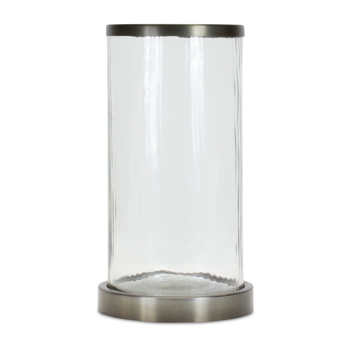 Candle Holder 7"D x 12.75"H Glass/Iron