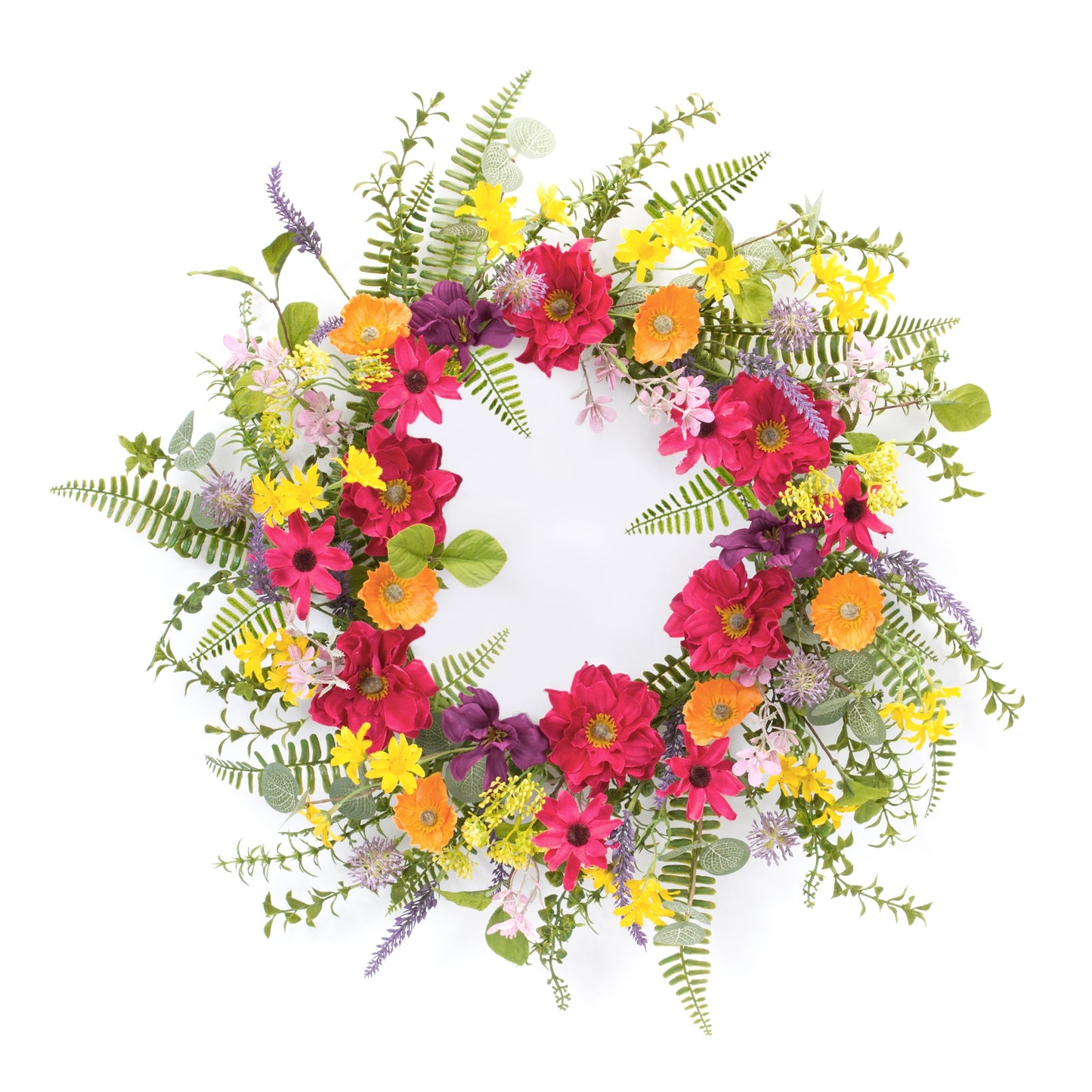 Mixed Floral Wreath 23"D Polyester/Plastic