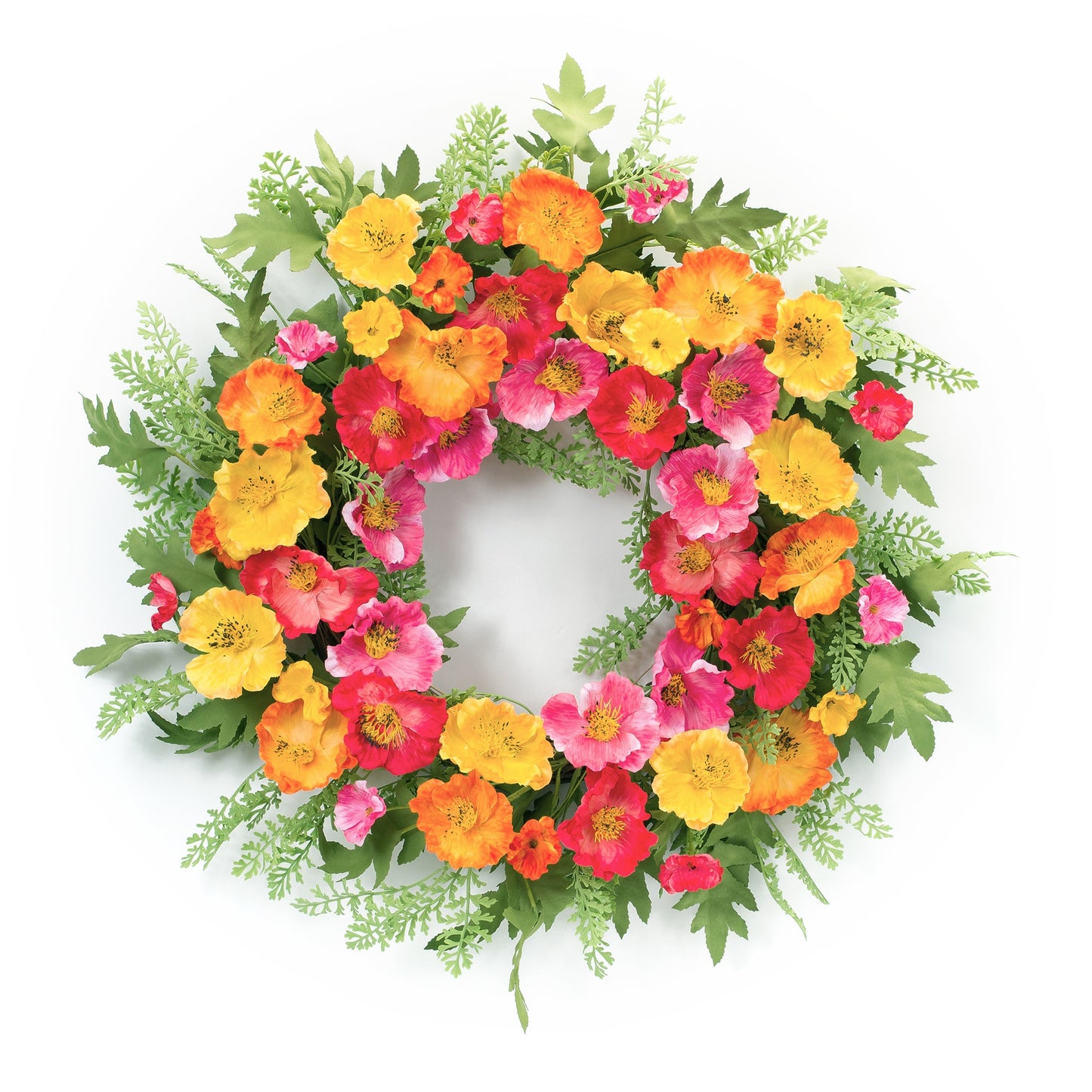 Poppy Wreath 23"D Polyester