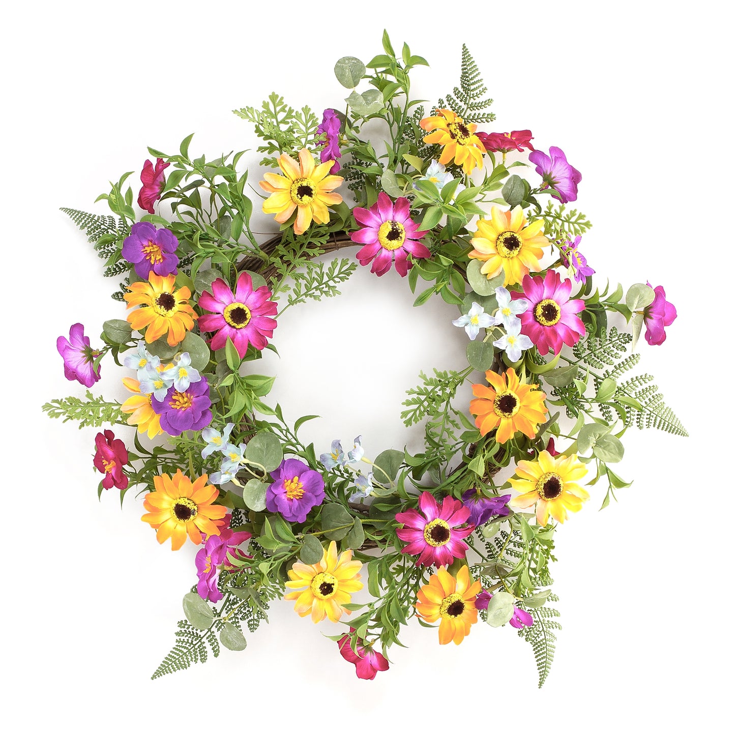 Mixed Floral Wreath 18"D Polyester