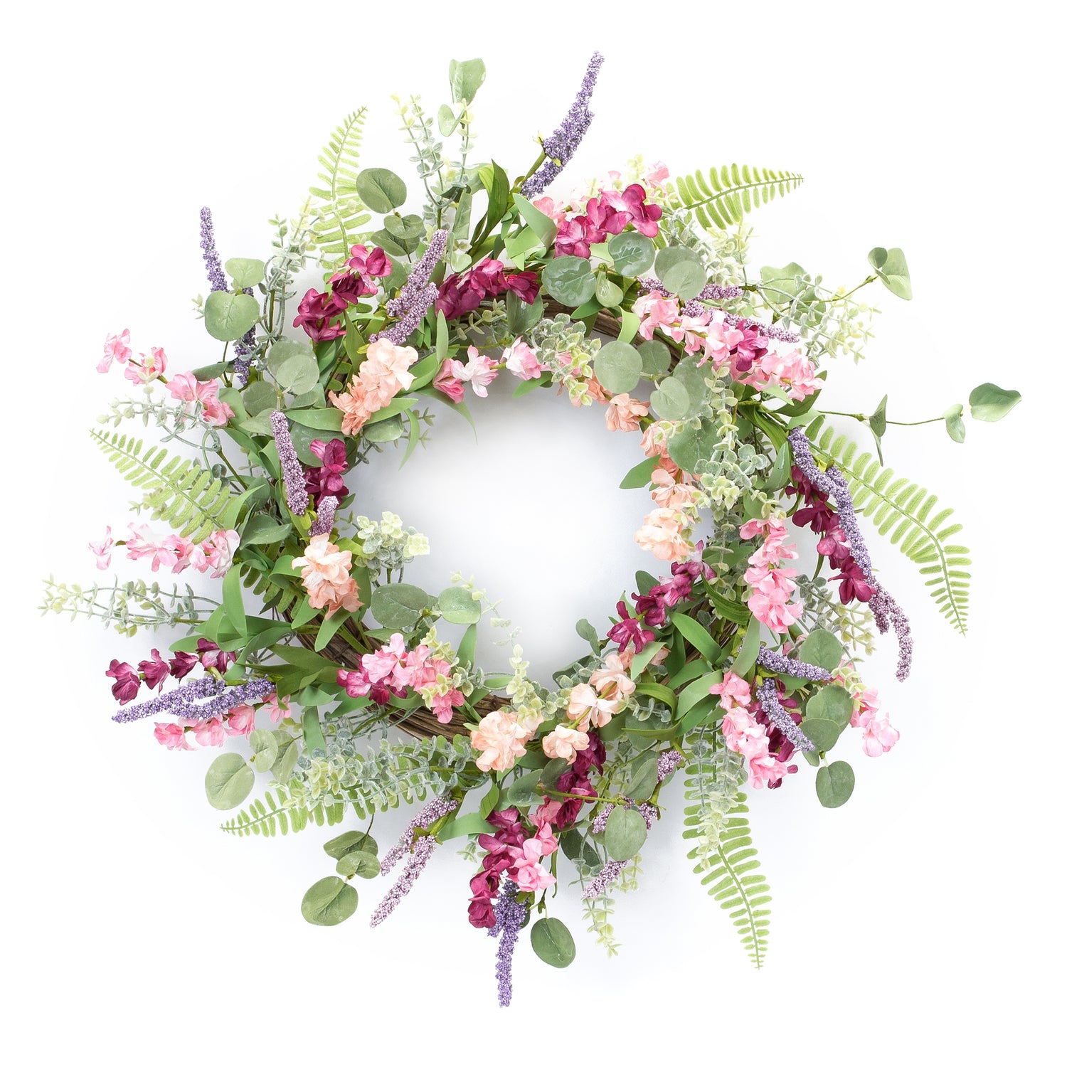 Mixed Floral Wreath 19.5"D Polyester