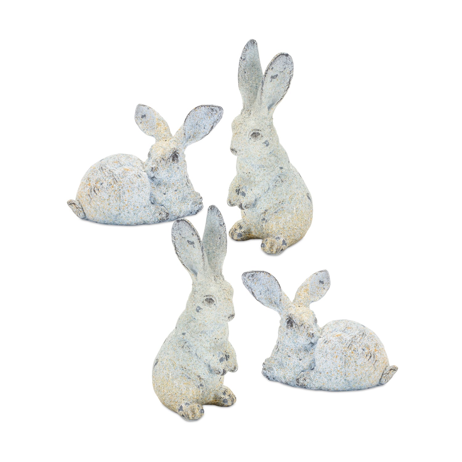 Rabbit (Set of 4) 4.5"L x 3"H, 2.75"L x 6"H Resin