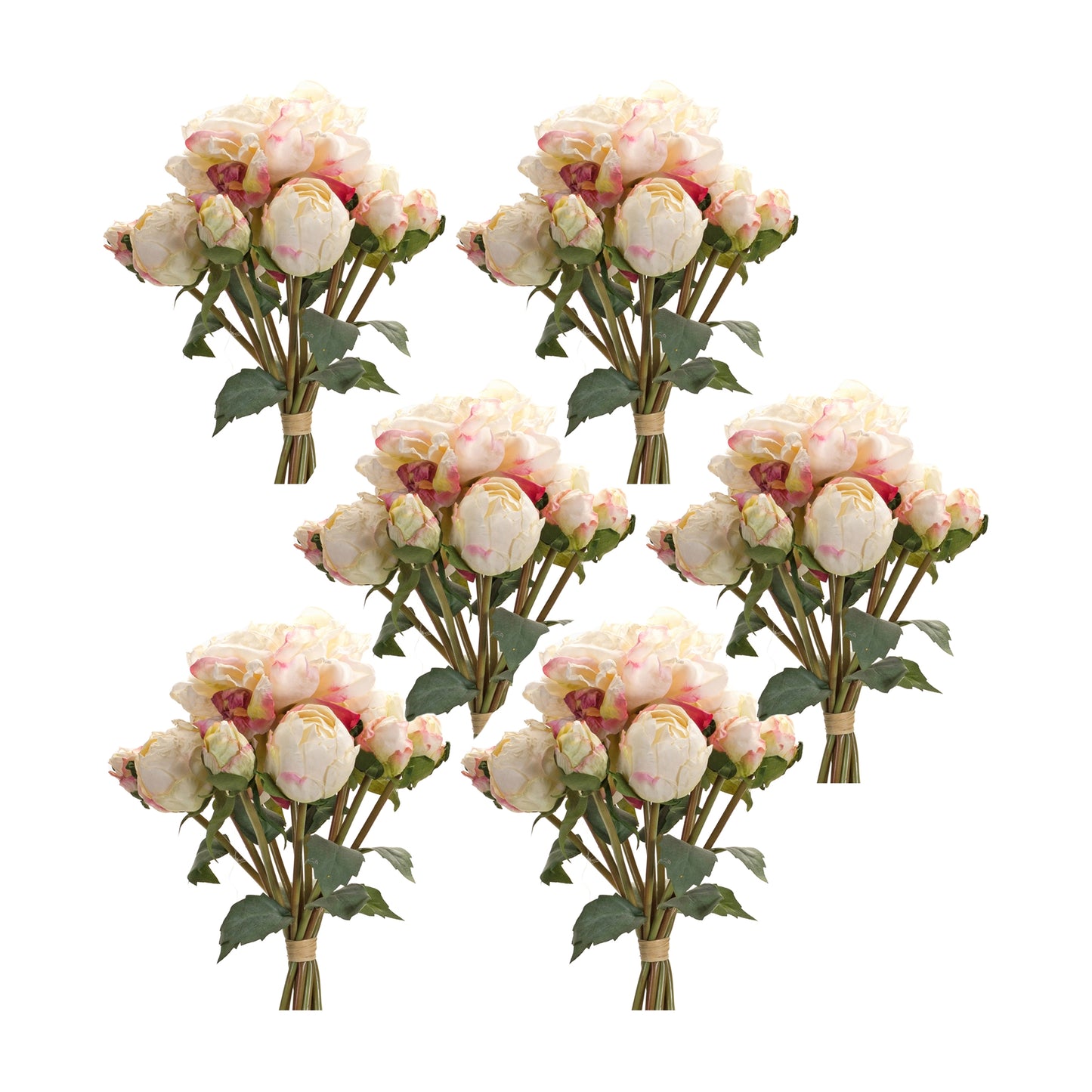 Peony Bouquet (Set of 6) 16"H Polyester