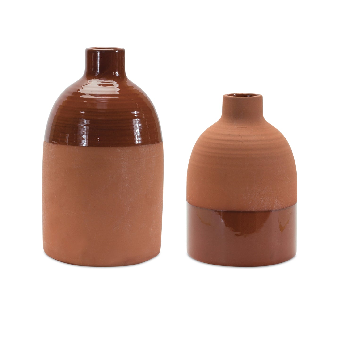 Vase (Set of 2) 4.75"D x 7"H, 5"D x 9"H Ceramic