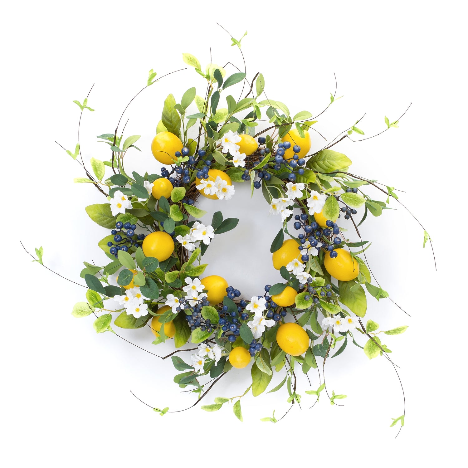 Lemon Wreath 22"D Polyester/Foam
