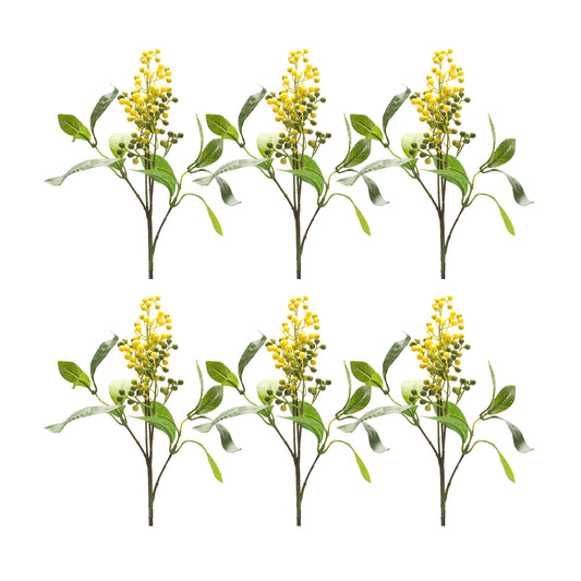 Berry Spray (Set of 6) 16"H Plastic/Polyester