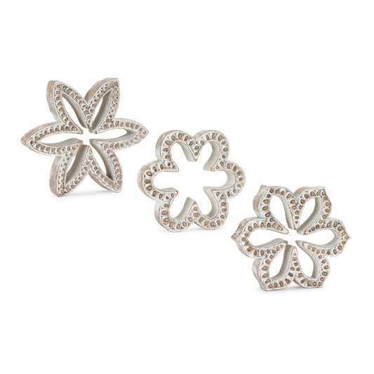 Flower Outline (Set of 3) 5.75"H, 6.5"H, 7"H Resin