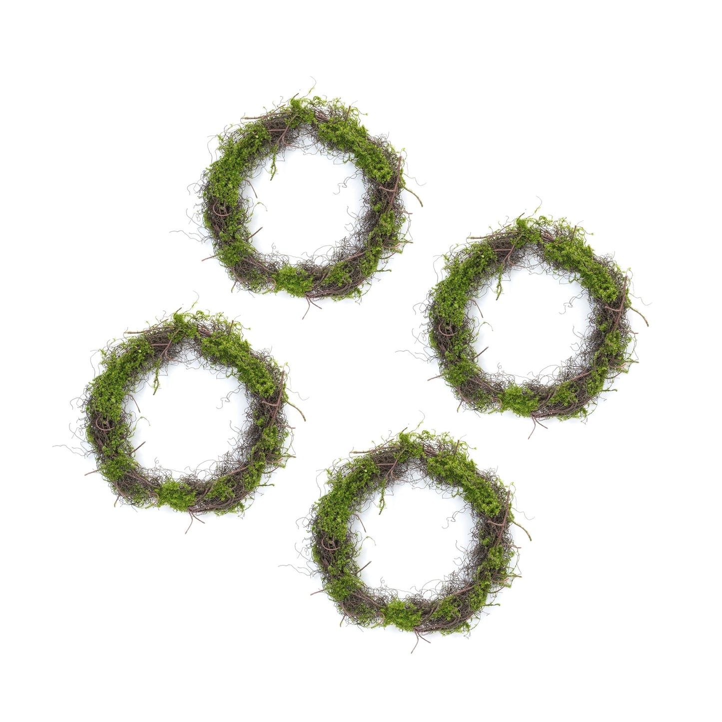 Moss Wreath (Set of 4) 17.5"D Plastic
