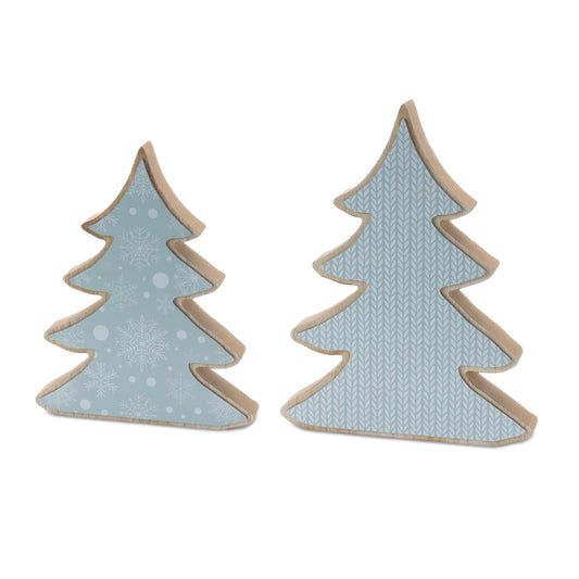 Wood Pine Tree Decor (Set of 2)